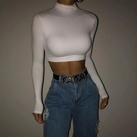 Playera tipo top con mangas largas